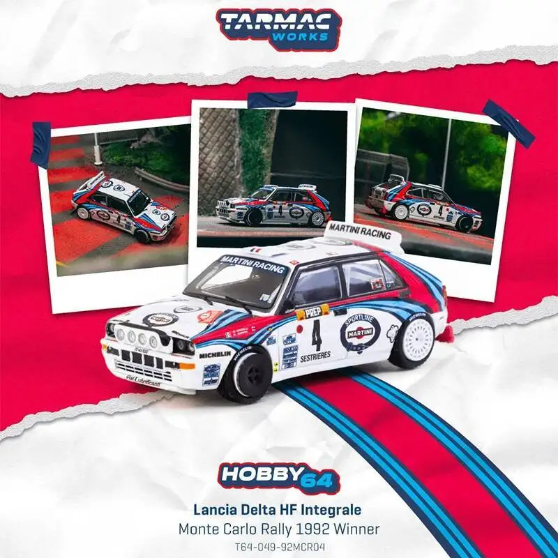 

Предпродажа Tarmac Works 1:64 Lancia Delta HF Integrale Monte Carlo Rally 1992, победитель, литая под давлением модель автомобиля, коллекция игрушек TW