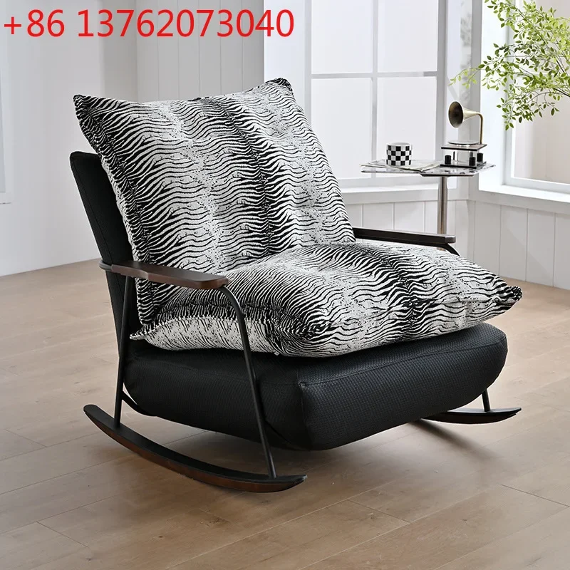 

French retro rocking chair living room balcony home leisure lazy single sofa chair