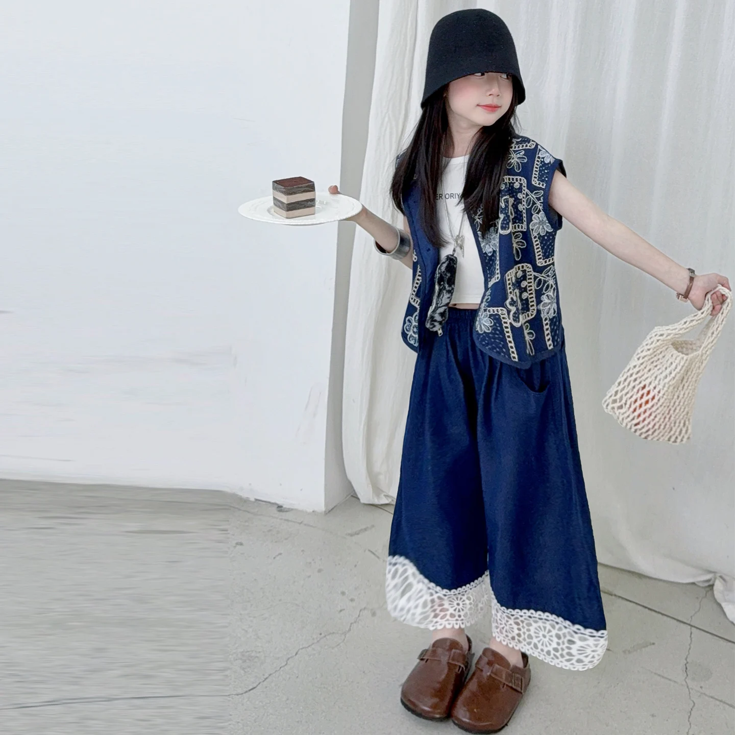 Girls 3PCs Vest Tee Pants Set - Summer Clothing For Teen Girls ulasan dan harga