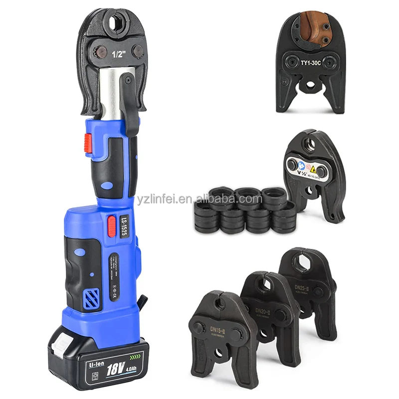 

Pipe Crimping Tool Kit Electric Rechargeable Copper Stainless Steel Pipe Fitting Hydraulic Crimping Pliers LS-1525