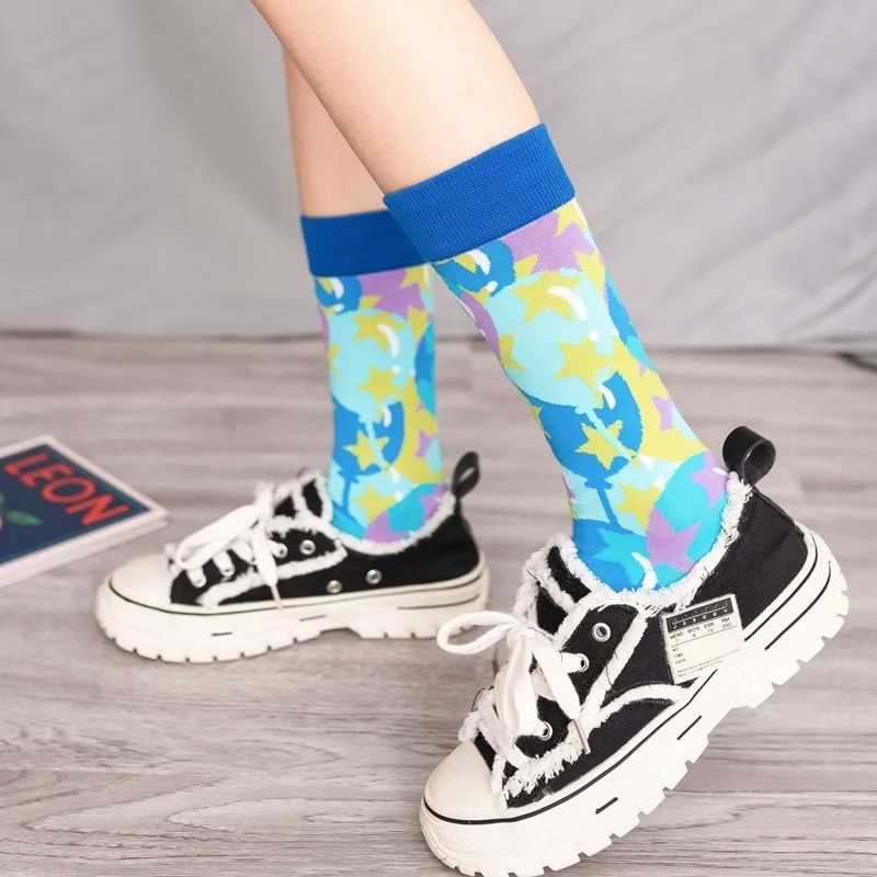 Streetwear Fashionable Colored Fruit Socks Women with Cartoon Piature Cotton Funny Woman Socks for Spring Autumn Winter 11501