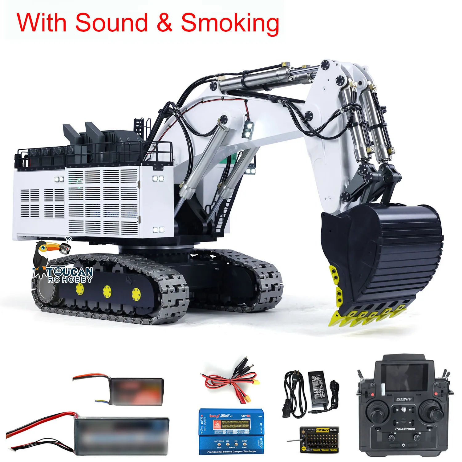 1/25 Metal R9800 Heavy RC Hydraulic Excavators Double Pump RTR PL18EVlite Remote Control Ready to Run Trucks Digger Light Motor