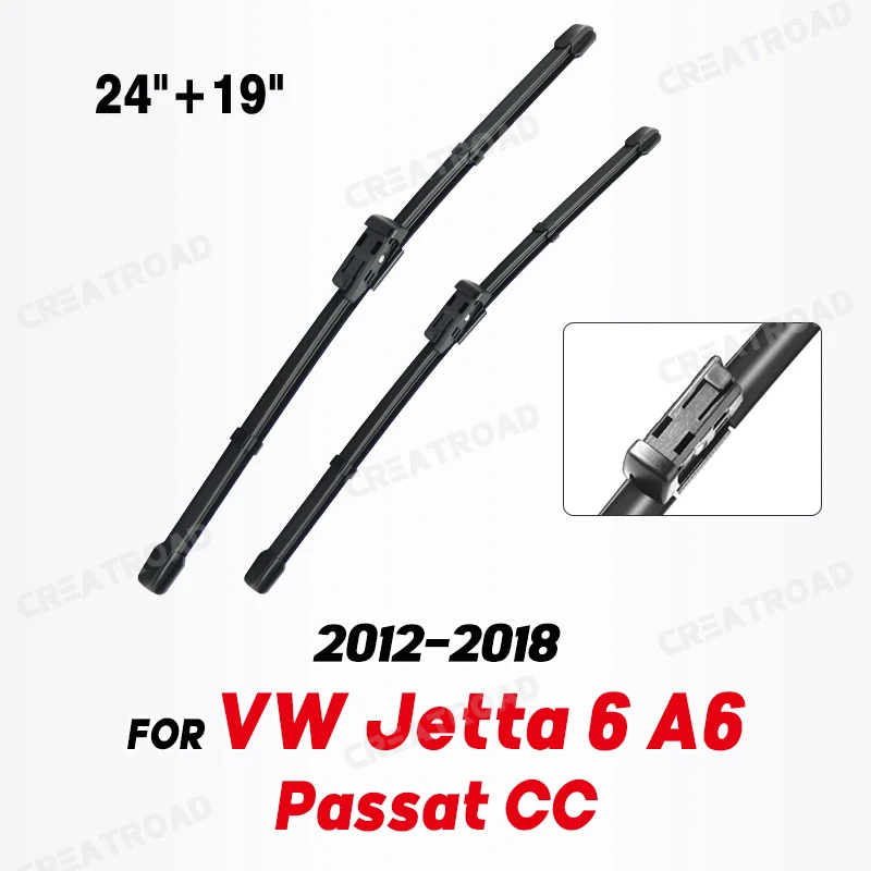 Wiper LHD Front Wiper Blades For VW Jetta 6 MK6 A6 Passat CC 2012 - 2018 Windshield Windscreen Window Brush 24