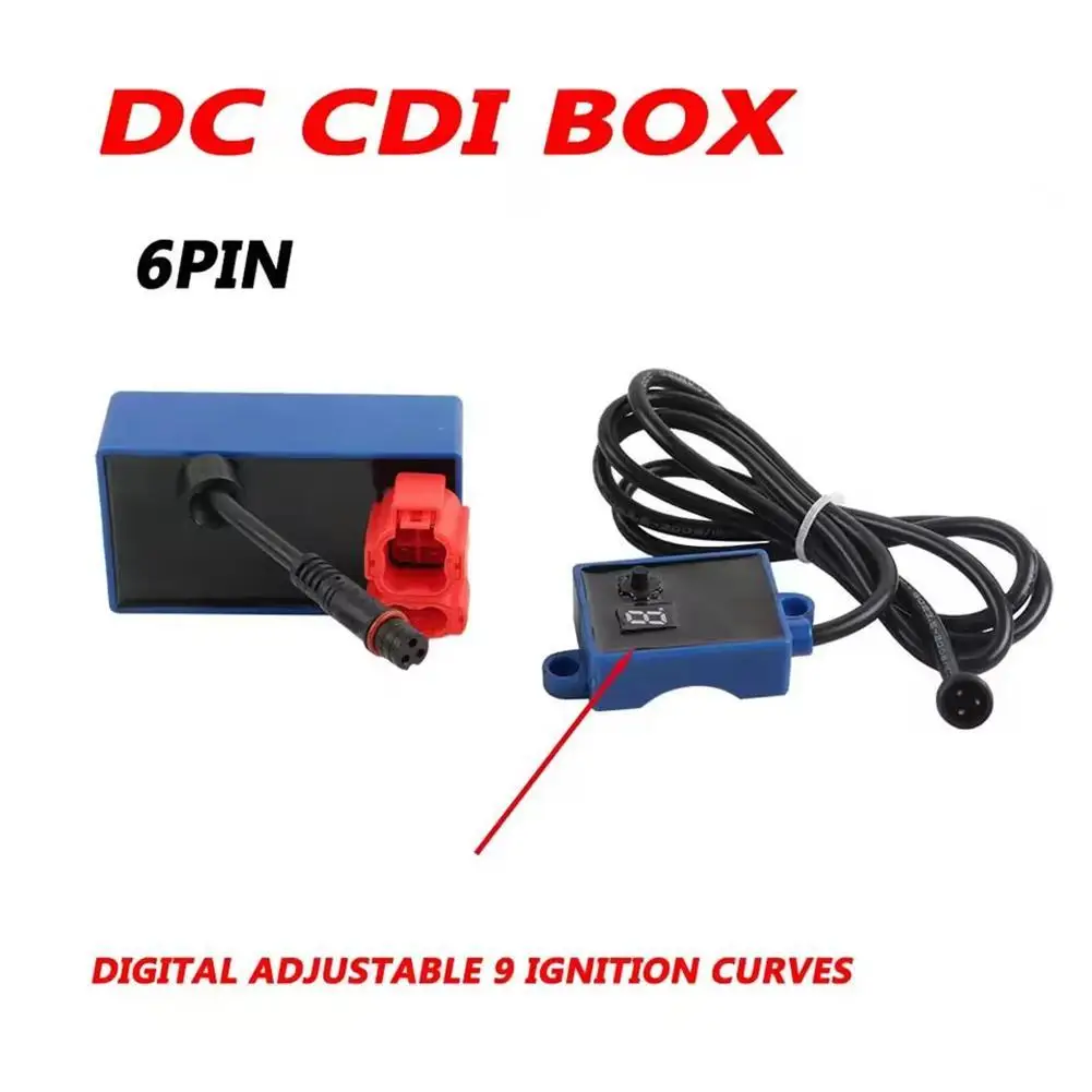 6Pins DC CDI Box For Dark Veloci Thunder 250 GY6 150CC Zanella150 RX Z6 BERA BR200RR DT200 9 Ignition Curves Digital Adjustable