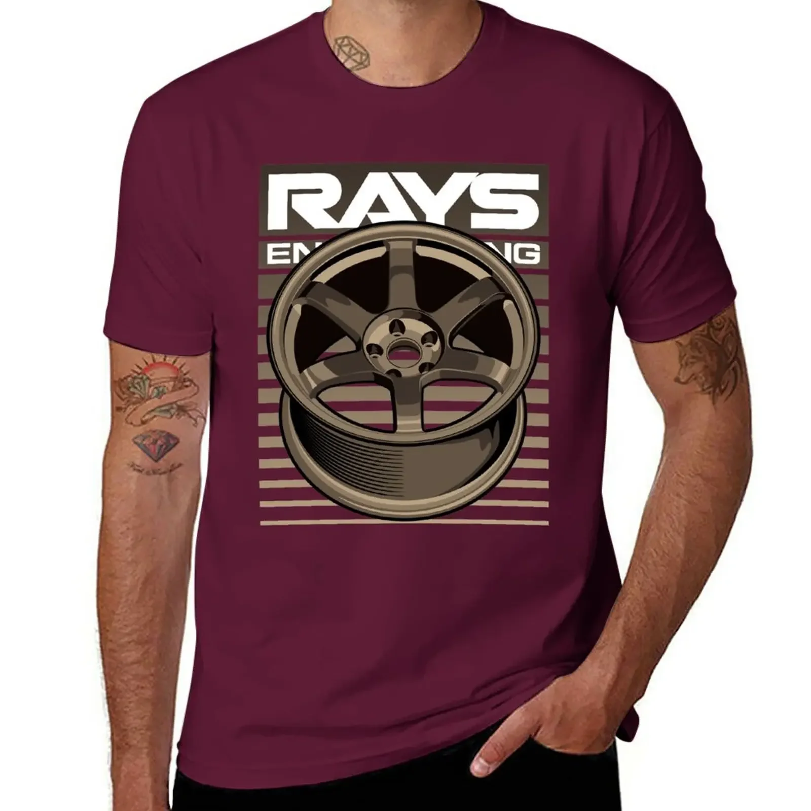 Camiseta divertida para hombre, ropa de manga larga con rueda de coche Volk Rays TE37, camisetas personalizadas