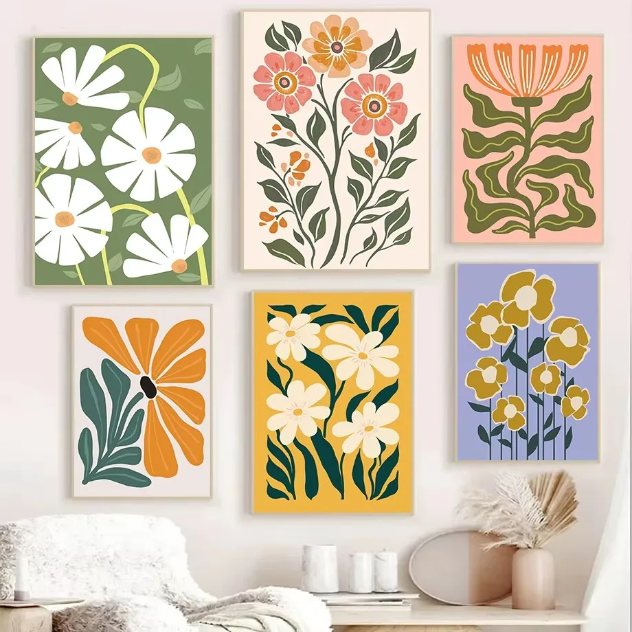 Modern Botanical Art 500/1000/1200/2000PCS No Frame Jigsaw Puzzle Abstract Flower Leaf  Family Leisure Game Present