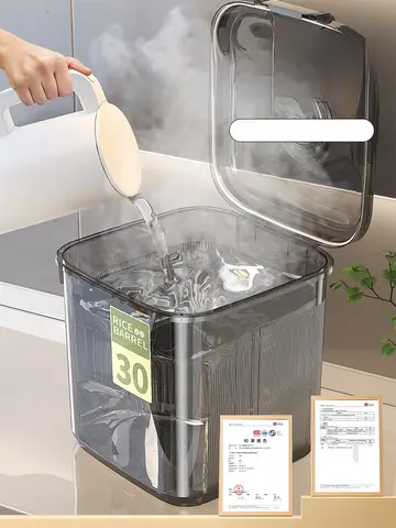 방충 및 방습 기능이 있는 밀봉 쌀통 - 쌀, 밀가루, 잡곡 보관용기 16_하트알리 식품 등급 쌀 보관함 방습 방충 플라스틱 주방 보관 용기 (쌀 및 밀가루 용, 5L 용량 이상)