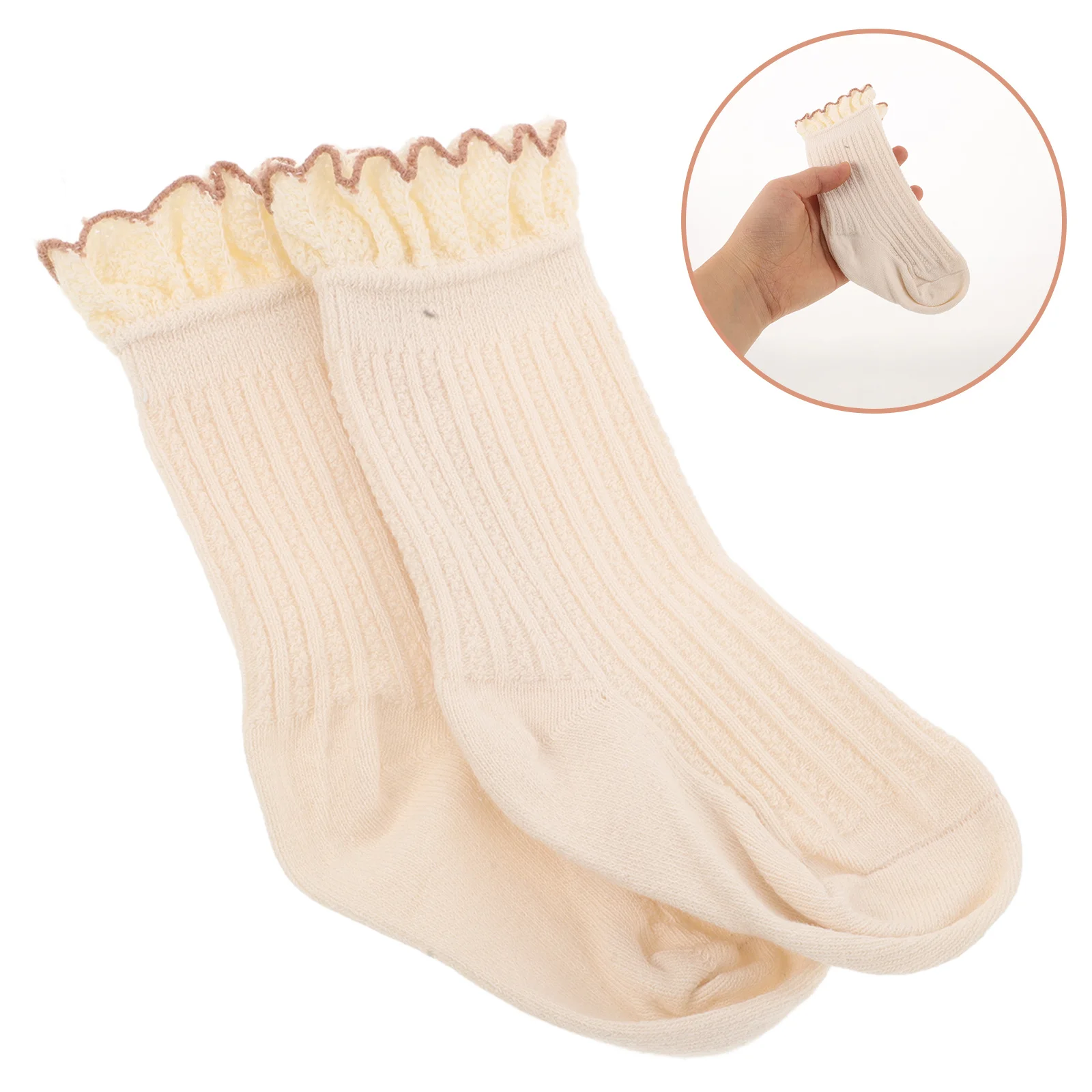 

1Pair Baby Mid-Calf Socks Combed Cotton Breathable Stretchy Socks for Toddlers Girls Boys Comfortable Home Outdoor