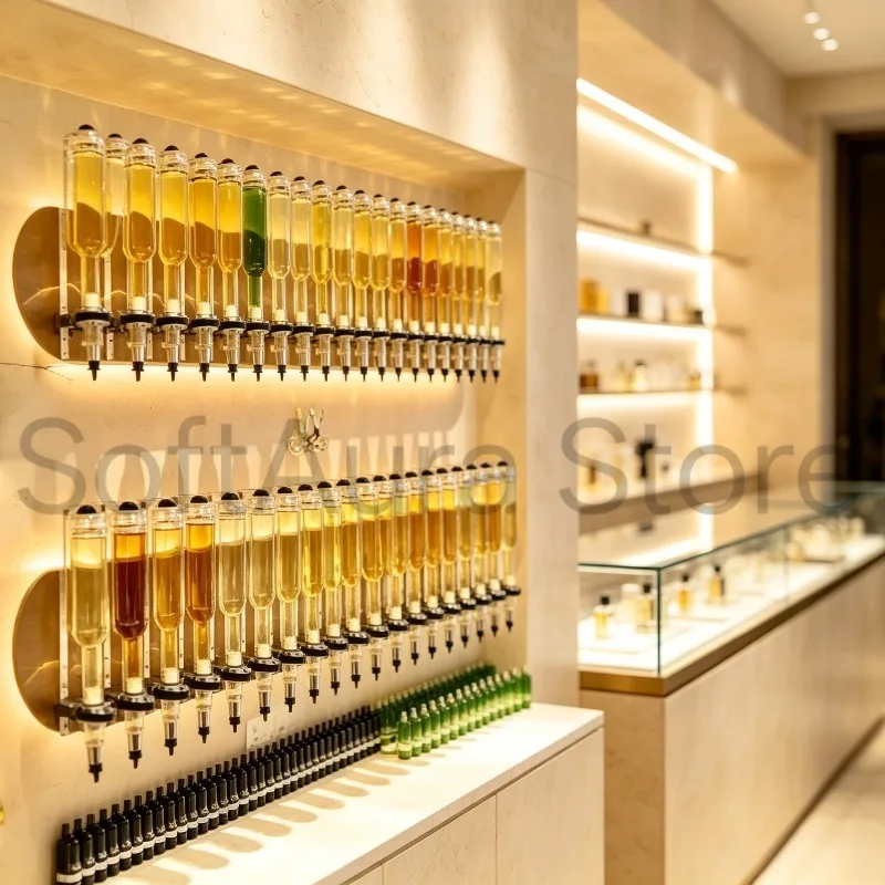 Individual Wall Hanging Gold Display Dispenser Standard Stand 200ml-750ml Multi-Size Commercial Essential Oil Equipment