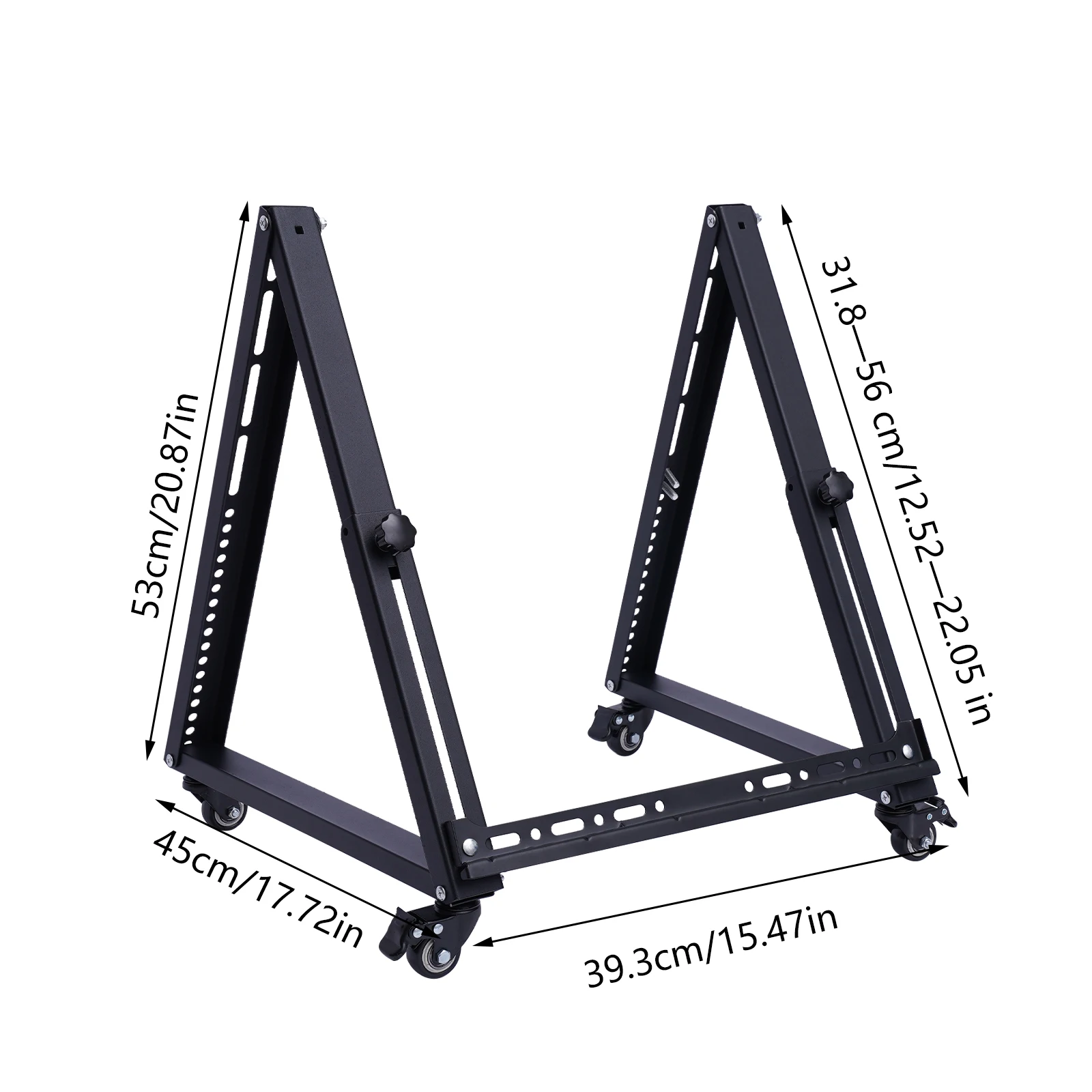 Triangular Mobile TV Stand Low Height Monitor Floor Stand Cart for 72'' Screen