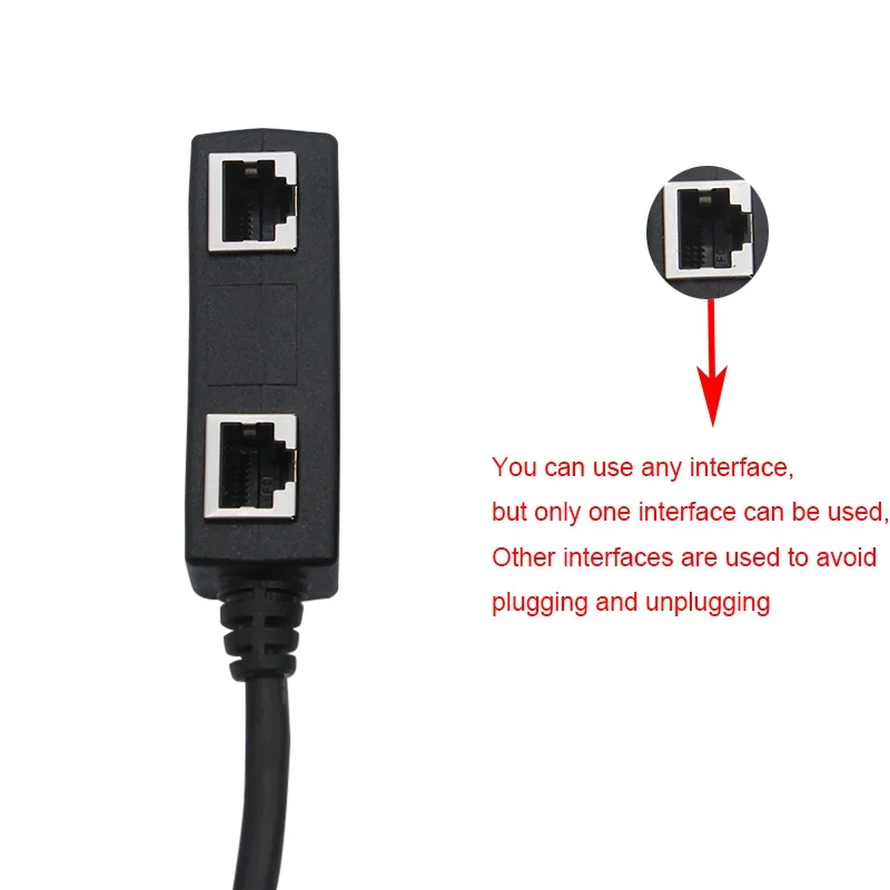 RJ45 1 Male To 2/3 Female LAN Ethernet Socket 2/3 Port Splitter Ethernet Cable Networking Extender Cable Adapter Accessories