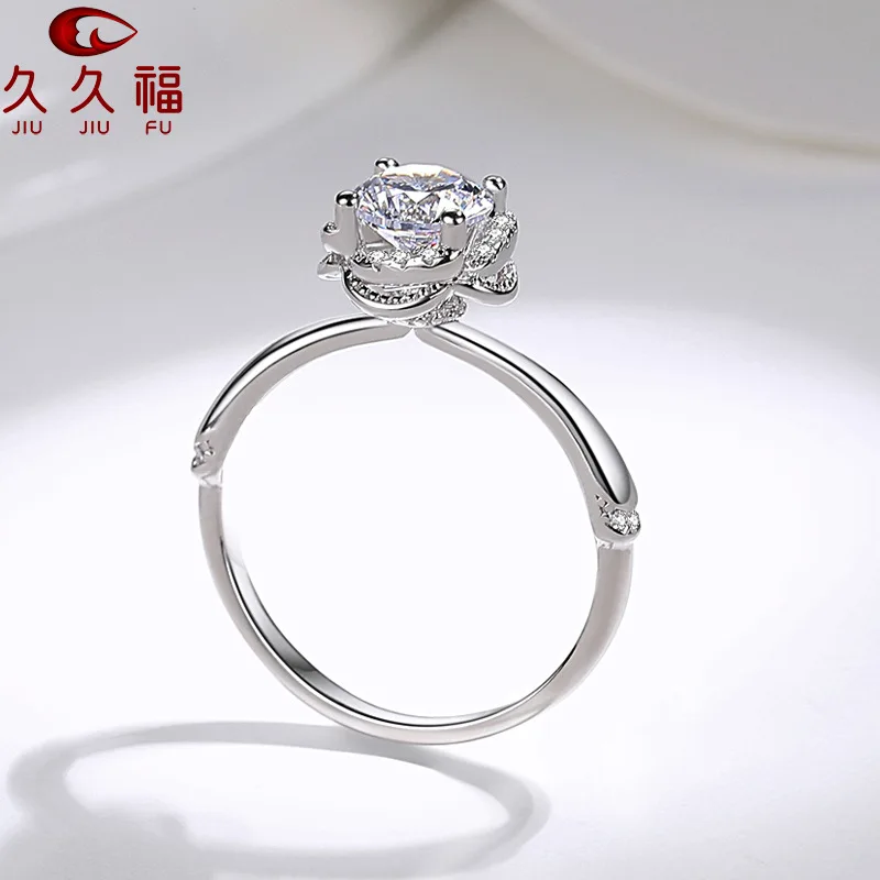 Classic Four-Claw Ring For Women 2ct Moissanite PT950 Platinum | Open four-claw setting, high light transmission and sparkle