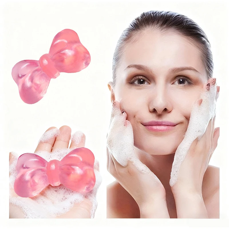 

Bow Handmade Soap Moisturize Firm Skin Rose Natural Shea Butter Brighten Whiten Clean Oil-controlling Soap