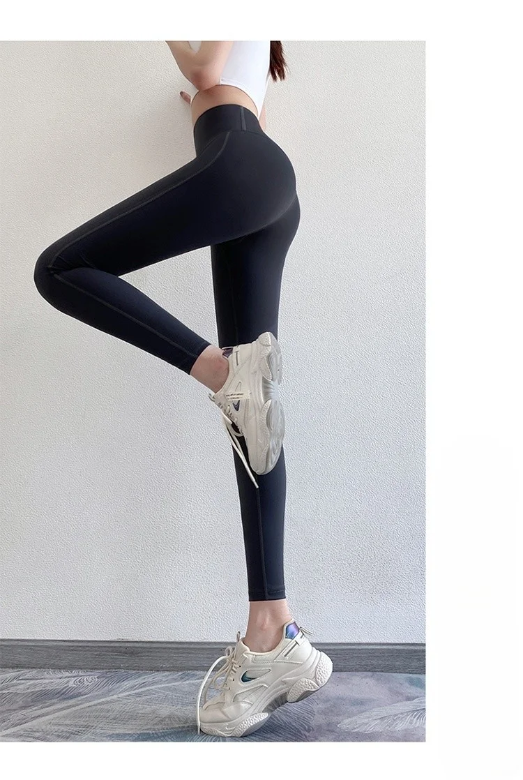 Yoga Pants Black Women Tight-Fit Dyeing Leggings-High-Waist Loungewear Basics Bodycon Ropa Flexible Patch Ladies' Spring Style