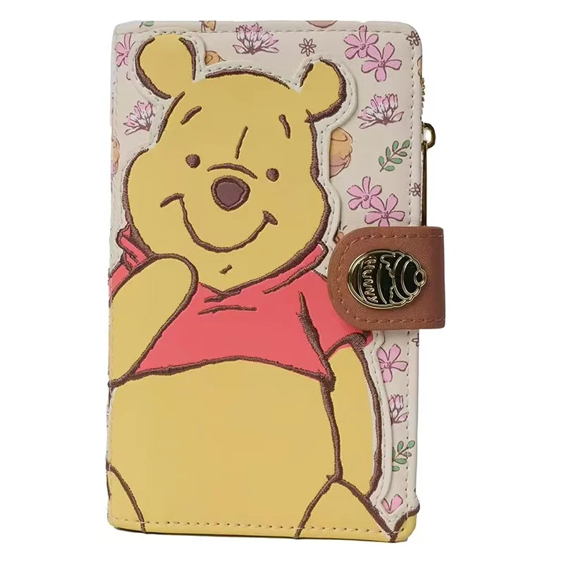 

Модный кошелек Disney Loungefly с Винни-Пухом, милая сумка для карт с мультяшным принтом, короткая сумка для хранения, модная сумка на молнии с принтом, подарки для девочек