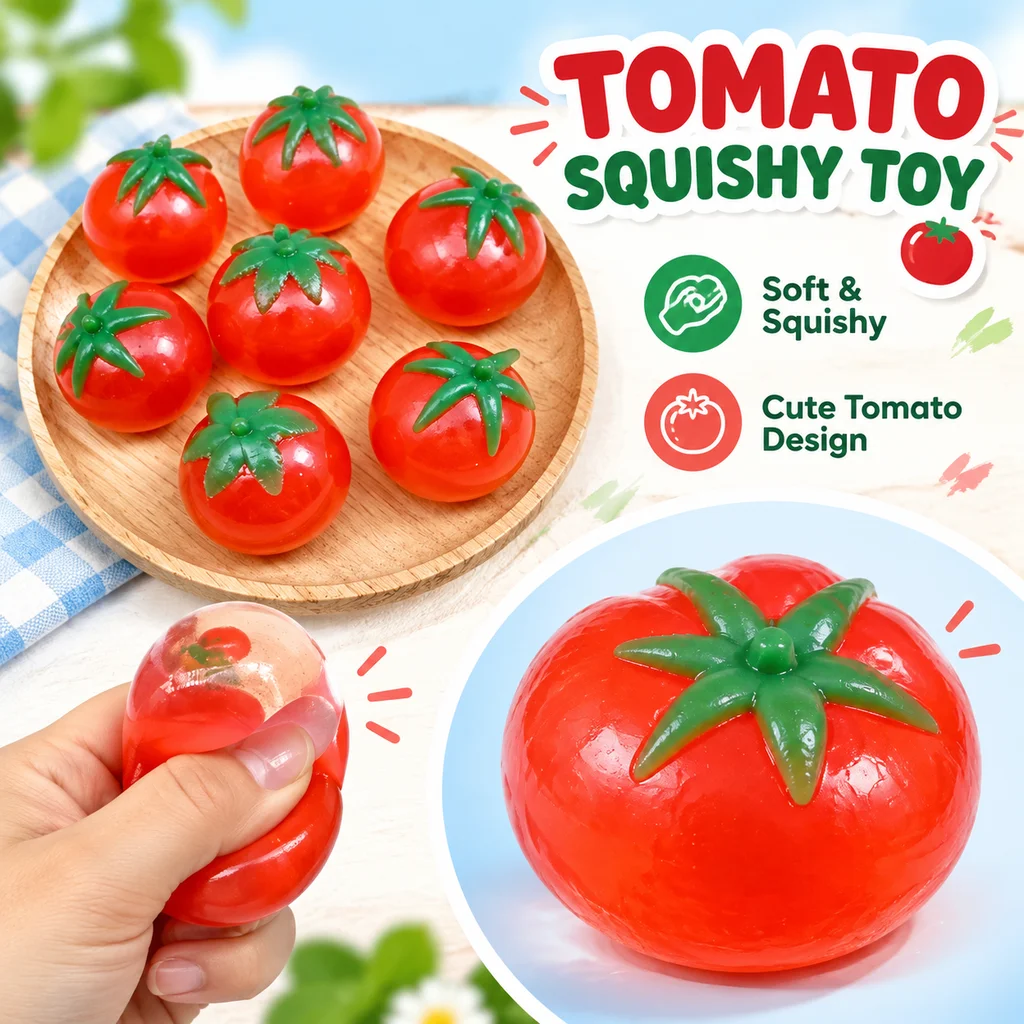 Taba Unbreakable Artificial Tomato Water Balloon Squishy Toys Outdoor Summer Beach Kids Squeeze Stress Relief Cool Water Fights