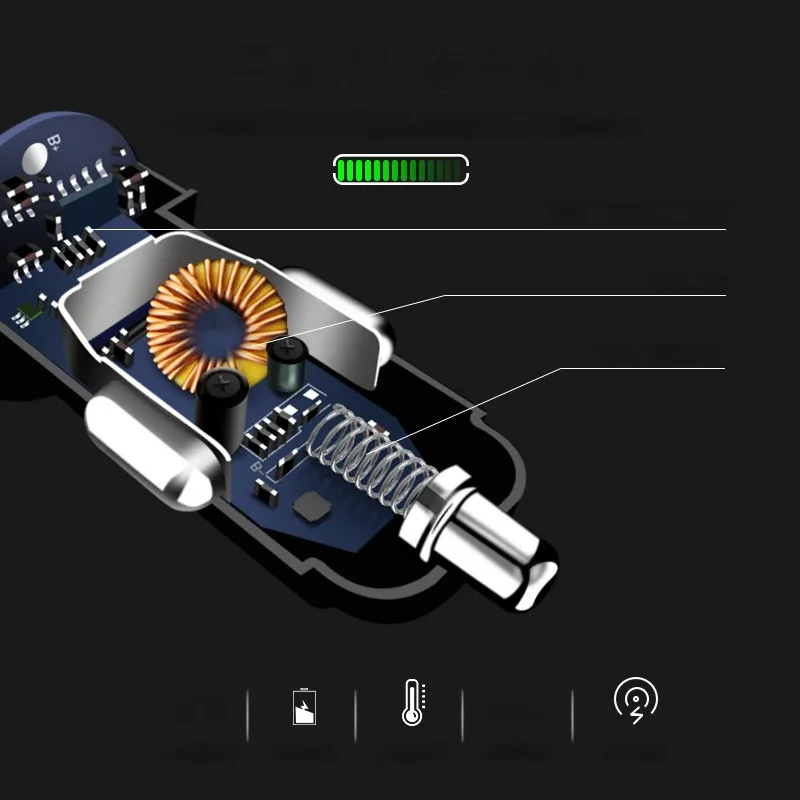 Car charger for car with multi-function fast charging one for two