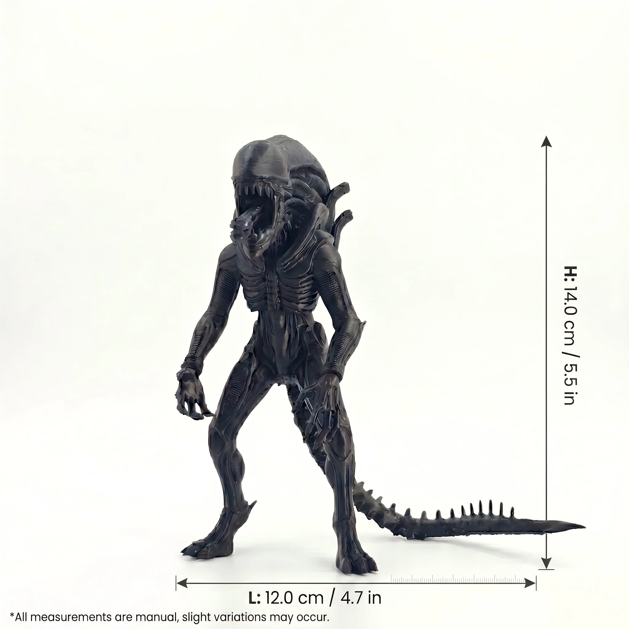 1pc dark sci-fi ferocious alien collectible figurines, alien creature craft desk sculpture, size 5.51in height, 4.72in length