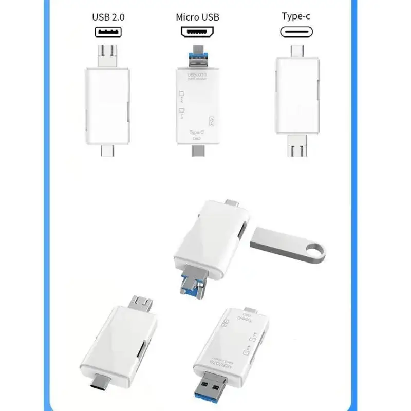 R53C Fast Speed USB Memory Card Reader for SDTF SDXC MicroSDs Cards File Sharing