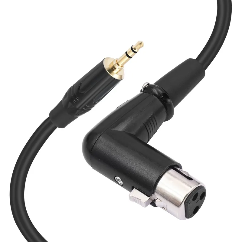

0.3/1/2Meters 3.5 Revolving Bend Cannon Gong 1/8 TRS To XLR Right Angle Turn Microphone Cable