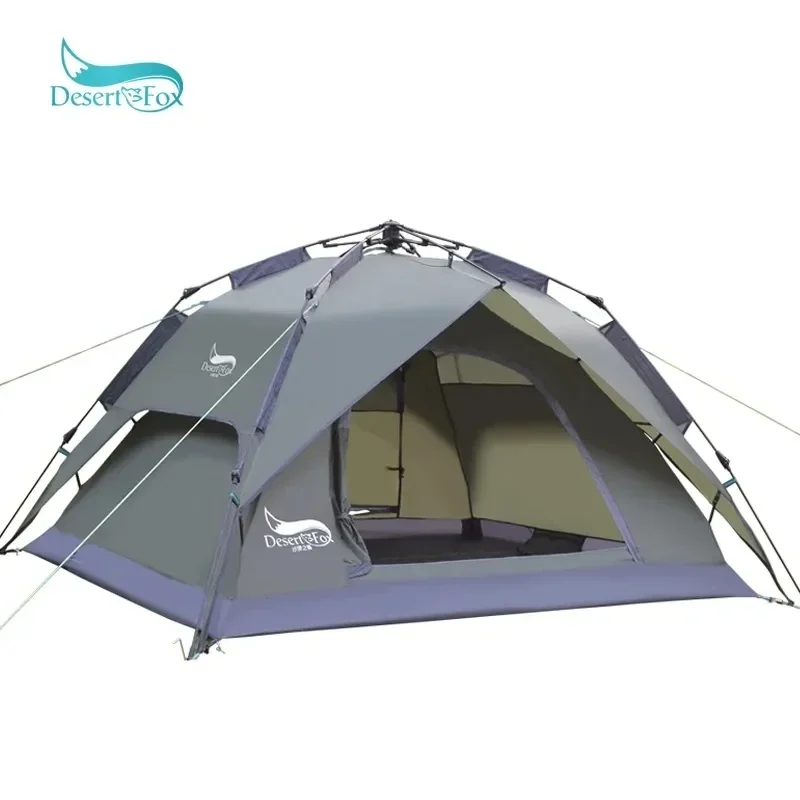 

Automatic Camping Tent, 3-4 Person Family Tent Double Layer Instant Setup Protable Backpacking Tent for Hiking Travel