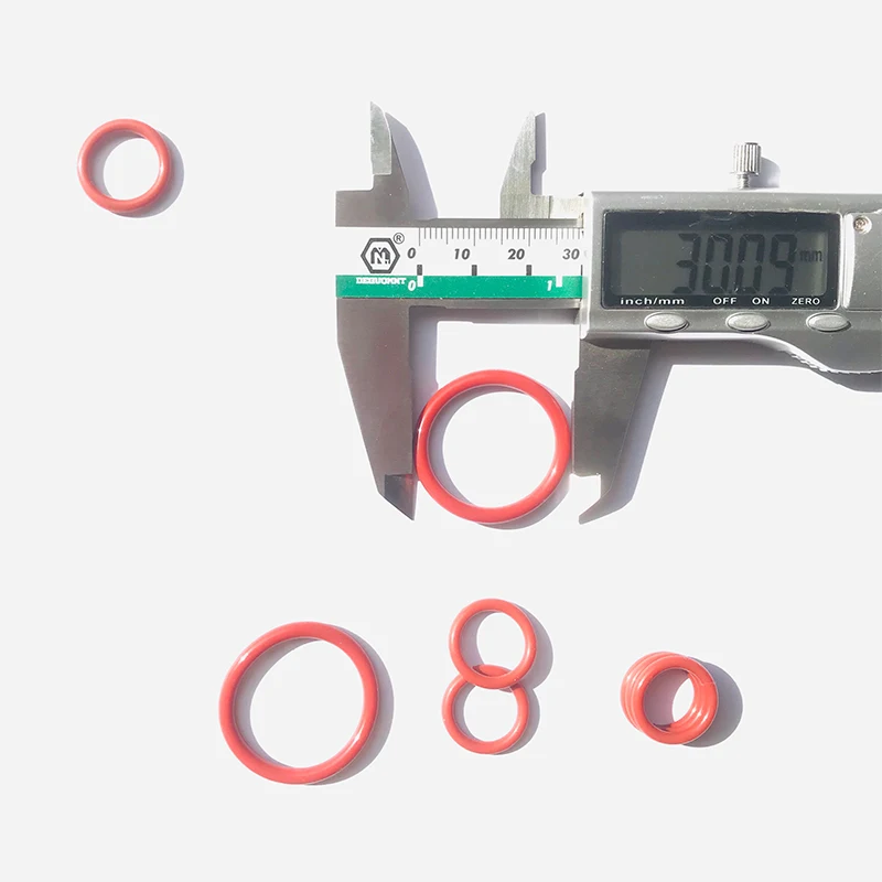 VMQ 100/50/20 Rote Silikon-VMQ-O-Ring-Dichtung CS: 1/1,5/2/2,5/3,1 mm, wasserdichte, isolierte Gummi-Silizium-Ring-Dichtung – Detail 1