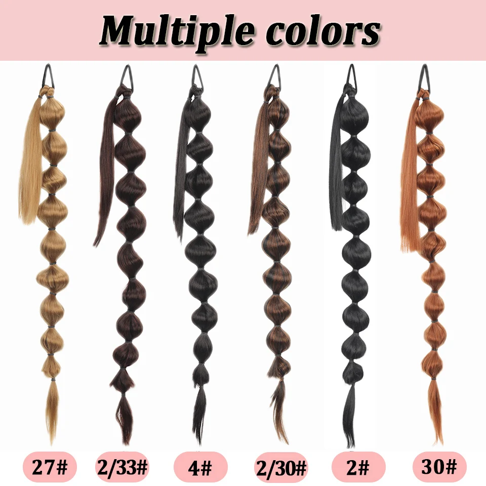 Extensión de cola de caballo esponjosa africana sintética, trenza larga con burbujas para un look voluminoso, accesorios para el cabello 5