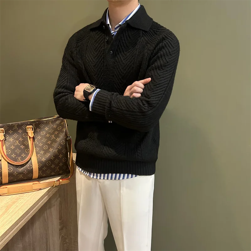 

Осень-зима, новый мужской вязаный свитер, однотонный, для поездок на работу, с капюшоном, Ne irt, мягкий, удобный крой