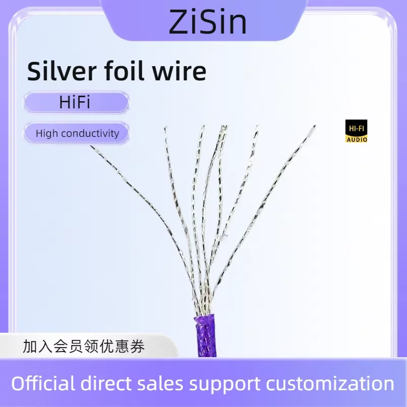 

ZiSin HIFI In Ear Earphone Extension Core, IEM Fever Earphone Upgrade Cable/Wire Base/DIY Manual/Silver foil wire