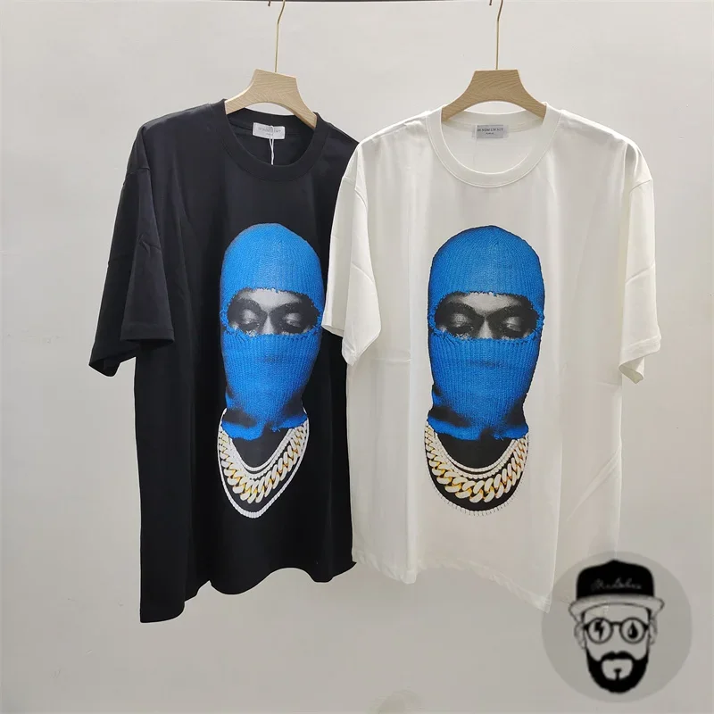 

Blue Masked Avatar Print IH NOM UH NIT T-shirt Loose fit t shirt for men