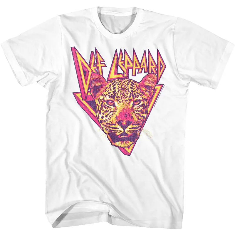 Camiseta de hombre Def Leppard de los años 80 con estampado de leopardo pintado directamente