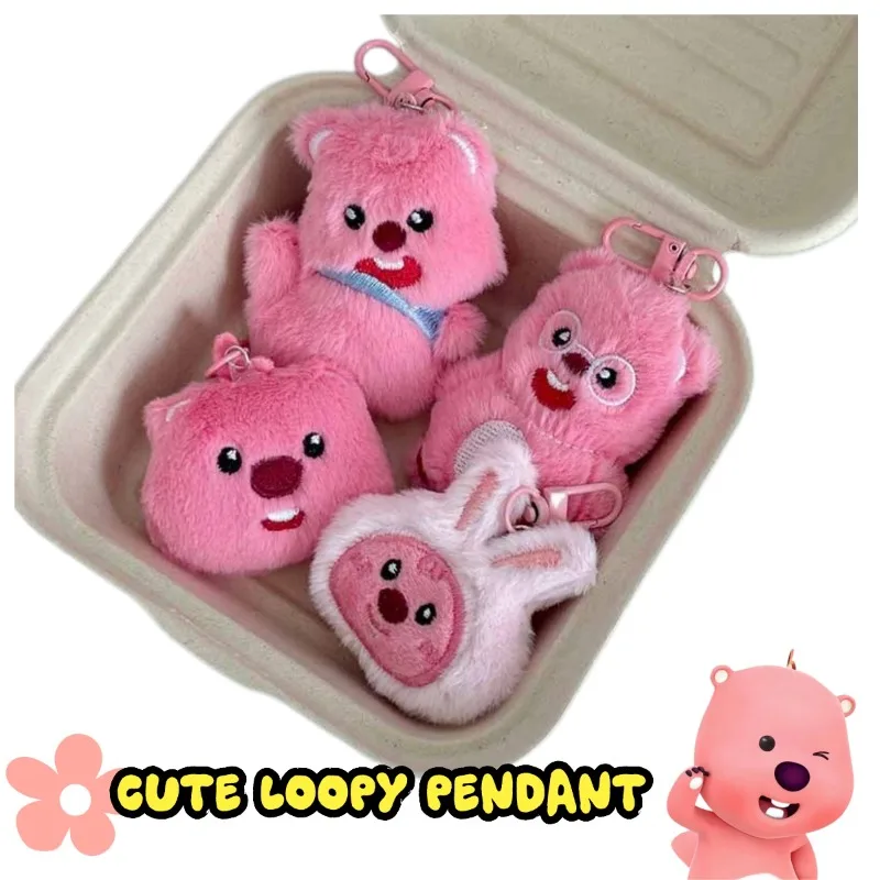 

New Full Plush Loopy Keychain Cute Glasses Beaver Doll Funny Butt Design Cartoon Bag Pendant, Fashion Backpack Charm Couple Gift