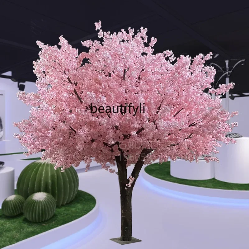 Simulated cherry blossom tree fake tree large indoor living room wedding happiness tree decorative landscaping