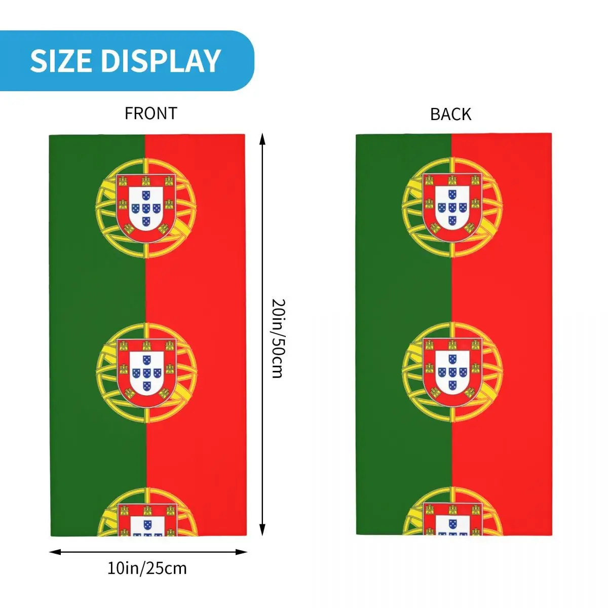 Flag Of Portugal Bandana Neck Gaiter Printed Portuguese Flag Mask Scarf Warm Cycling Scarf Riding for Men Women Adult Breathable