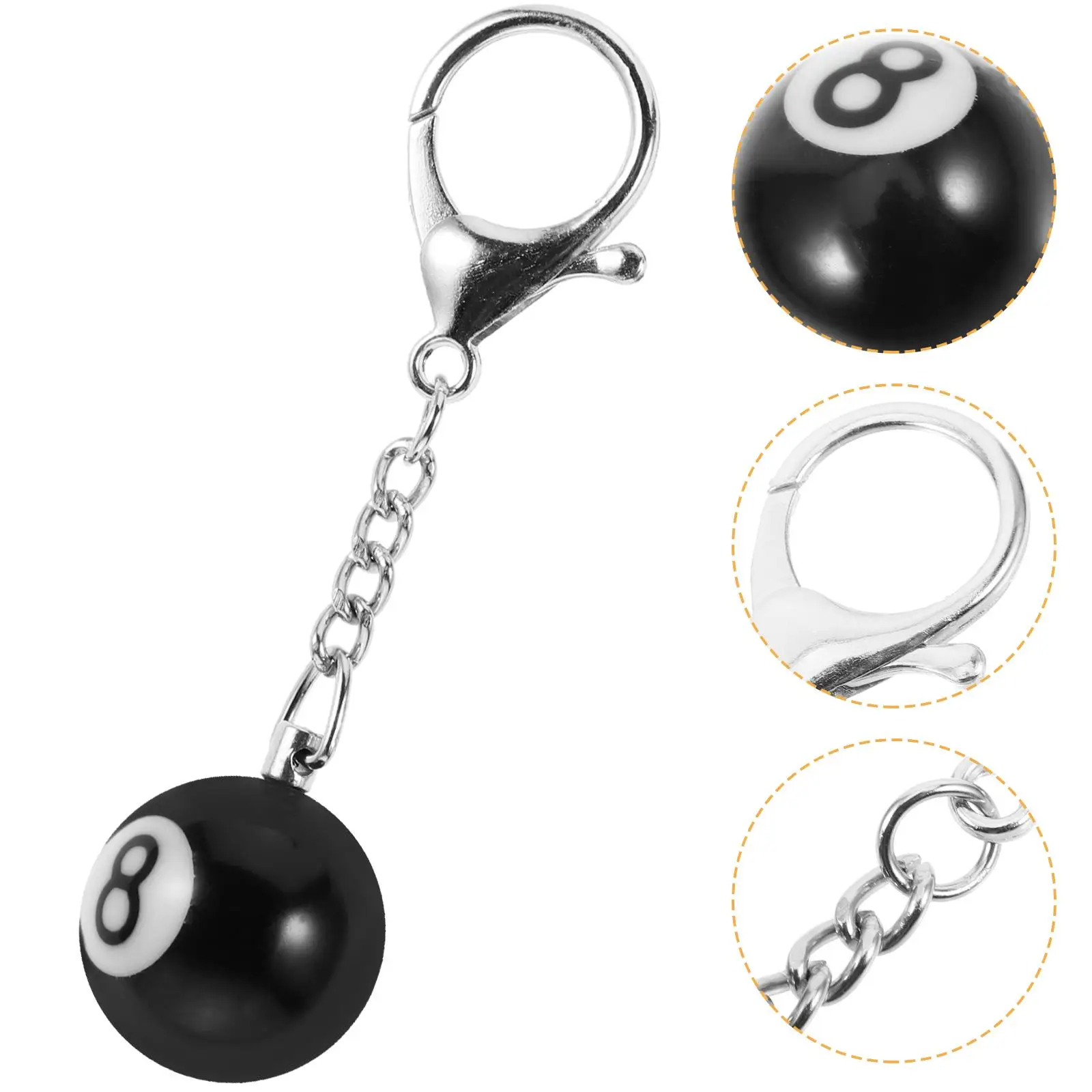 Billiards Keychain Decors Ball Keychains Football Pool Player Gifts Resin Sports Themed