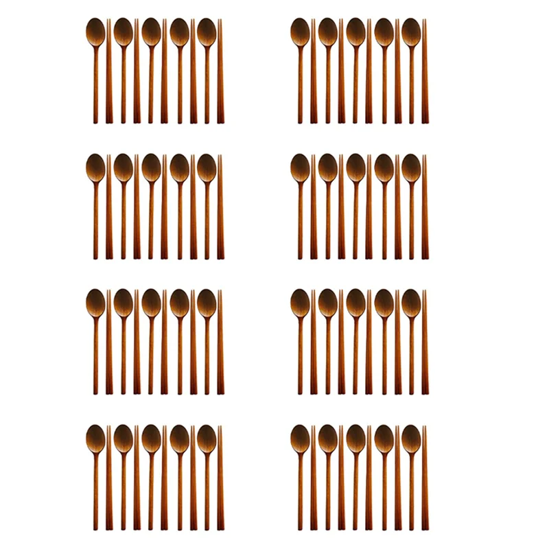 

ABXF-Handmade Jujube Tree Wooden Korean Dinnerware Combinations Utensil,40 Set Of Spoons And Chopsticks