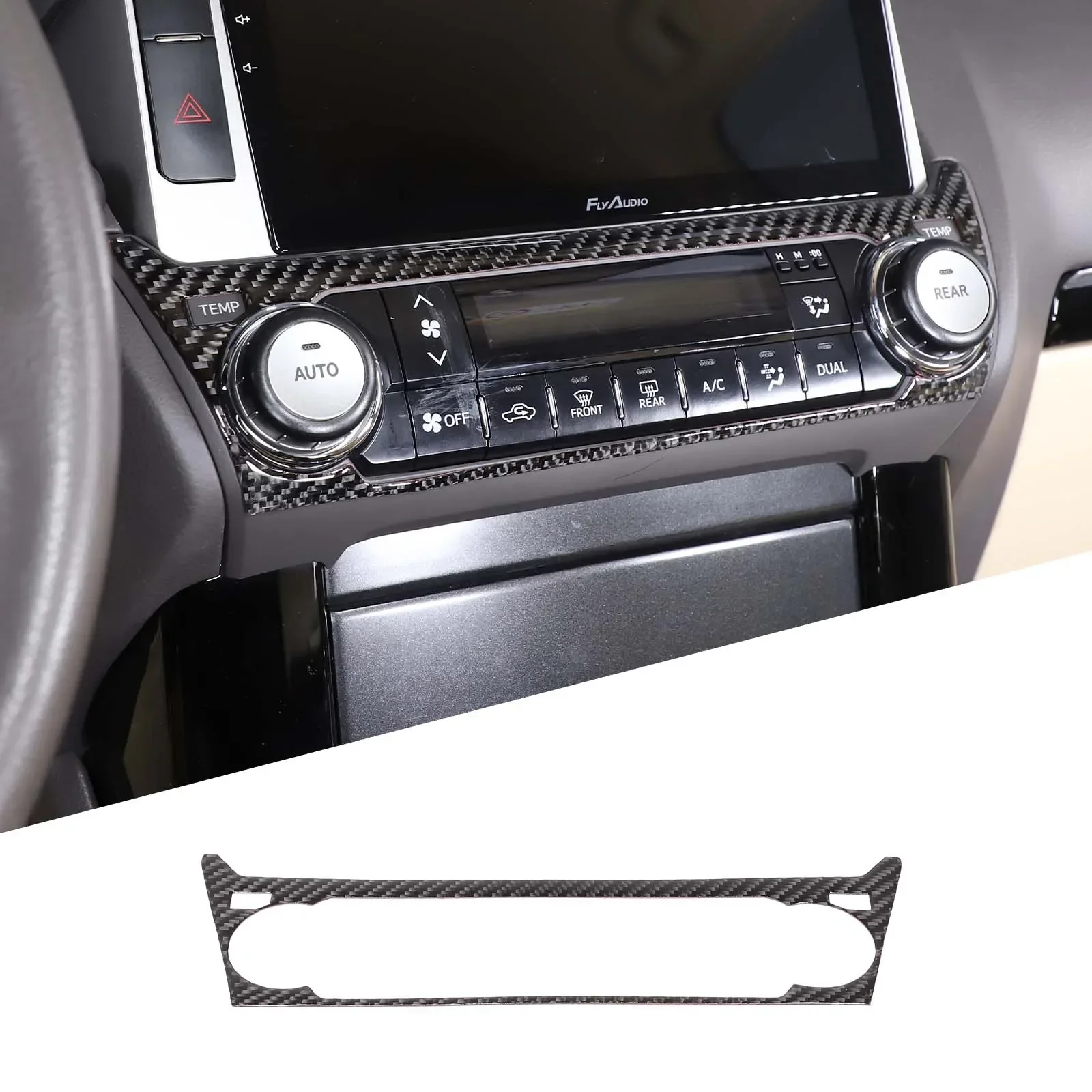 

For Toyota Land Cruiser Prado FJ150 150 2010-2017 Soft Carbon Fiber Car Center air conditioning switch frame Car Accessories