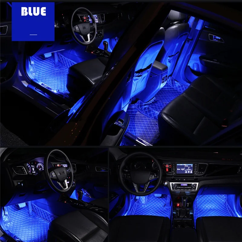 أضواء LED للدراجات النارية RGB التحكم في الصوت موتو الخلفية مرنة مقاوم للماء الديكور ضوء النيون الشريط
