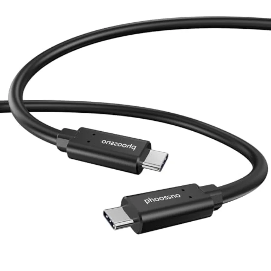 

USB C Fiber Optic Cable 16.4FT, bidirectional 10Gbps Transmissionand60W Fast Charging, Military Grade Type-C Fiber Optic Cable