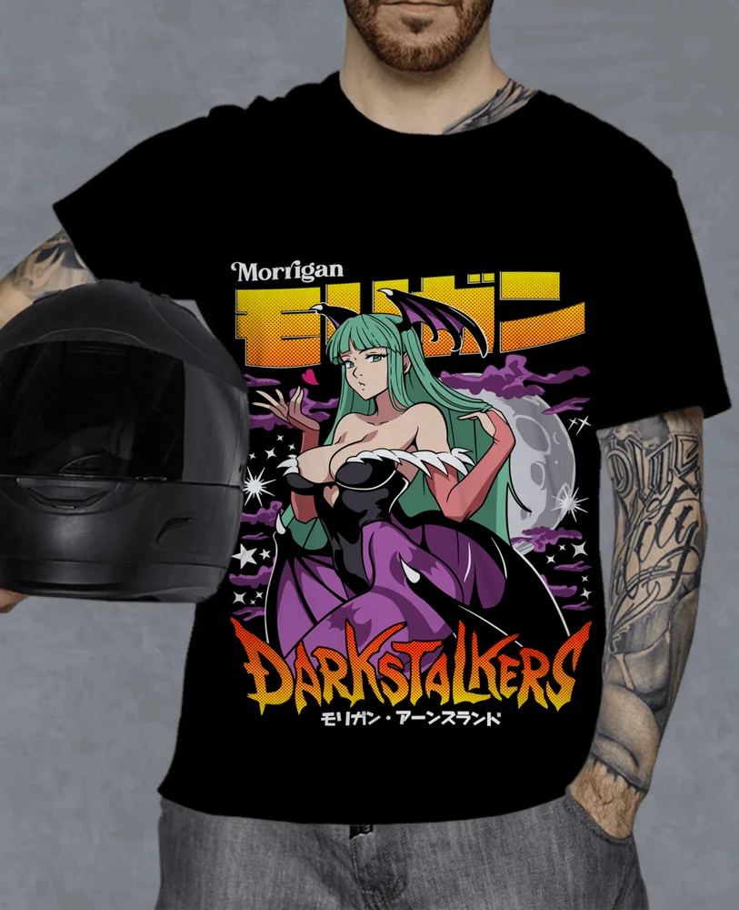 Morrigan Aensland T-shir Darkstalkers Shirt Girl Anime Waifu Gift Shirt new