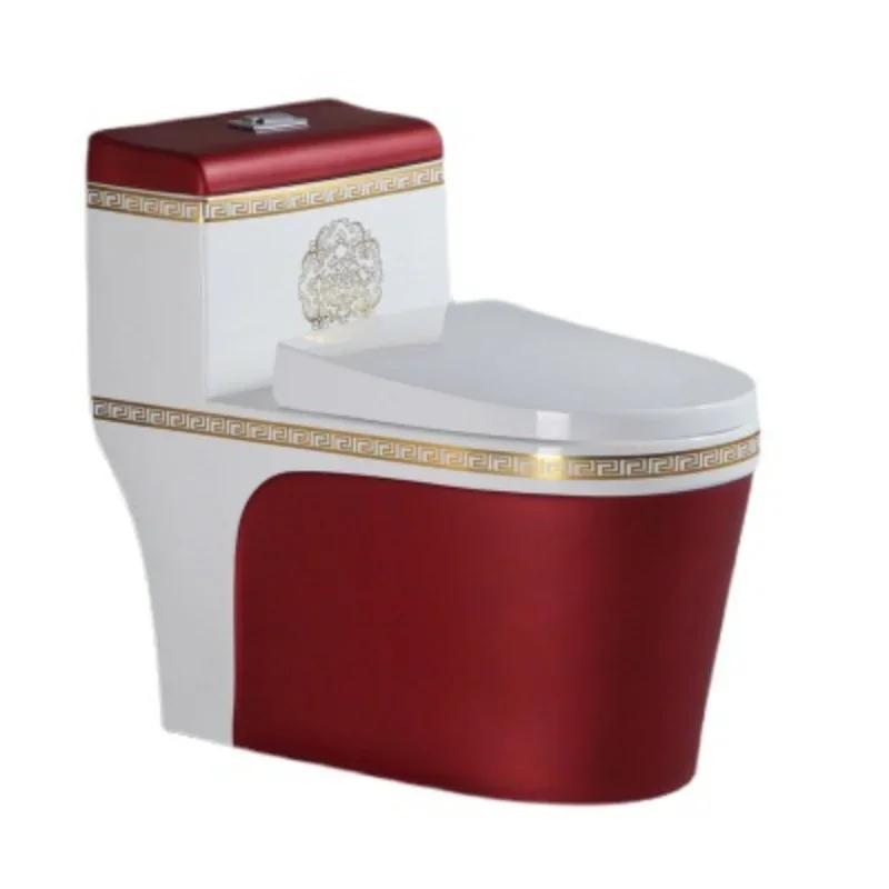 Household Color Flush Toilet Imitation Intelligent Color Gold Toilet Personality Engineering Light Luxury Black Gold Red Toilet