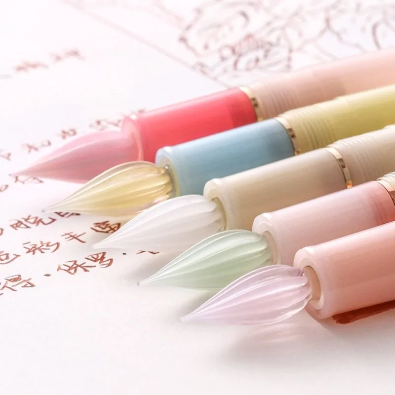

Dipped Pen EF Tip Fountain Pen Glass Tip Set Writing Supplies Student Stationery Painting Art Outline Pen Supplies
