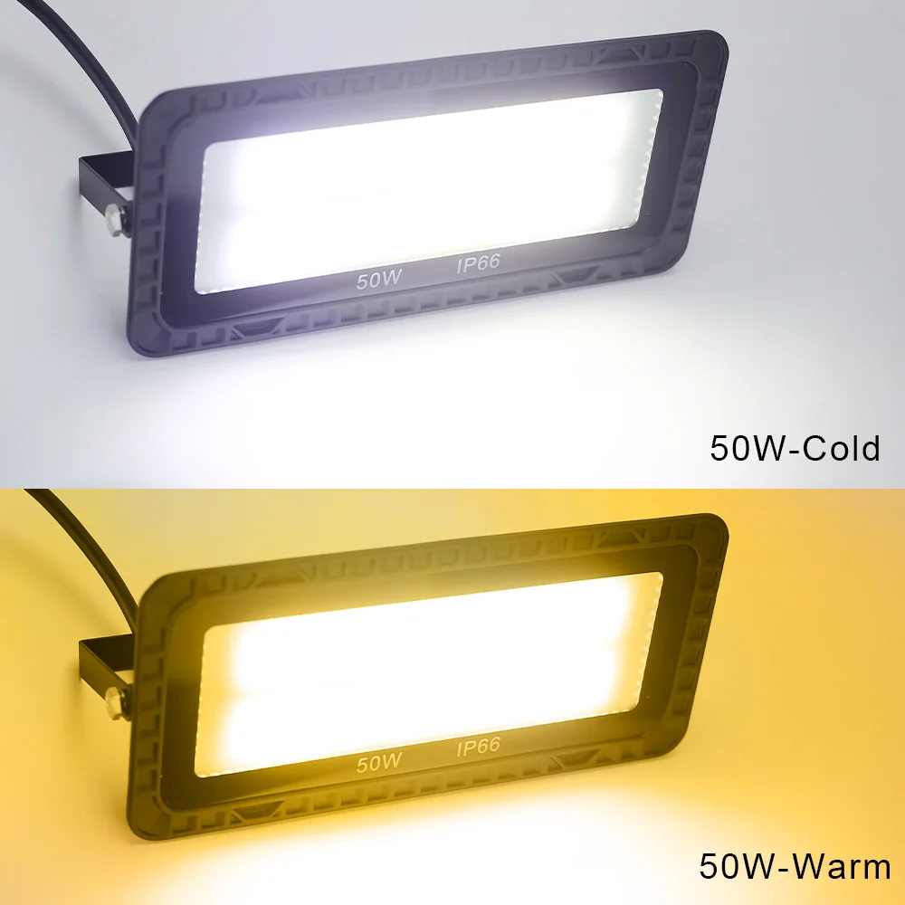 LED Flood Light 50W 100W 200W IP66 220V Outdoor Lighting COB Floodlight Spotlight Waterproof Outdoor Projector LED Garden Lamp