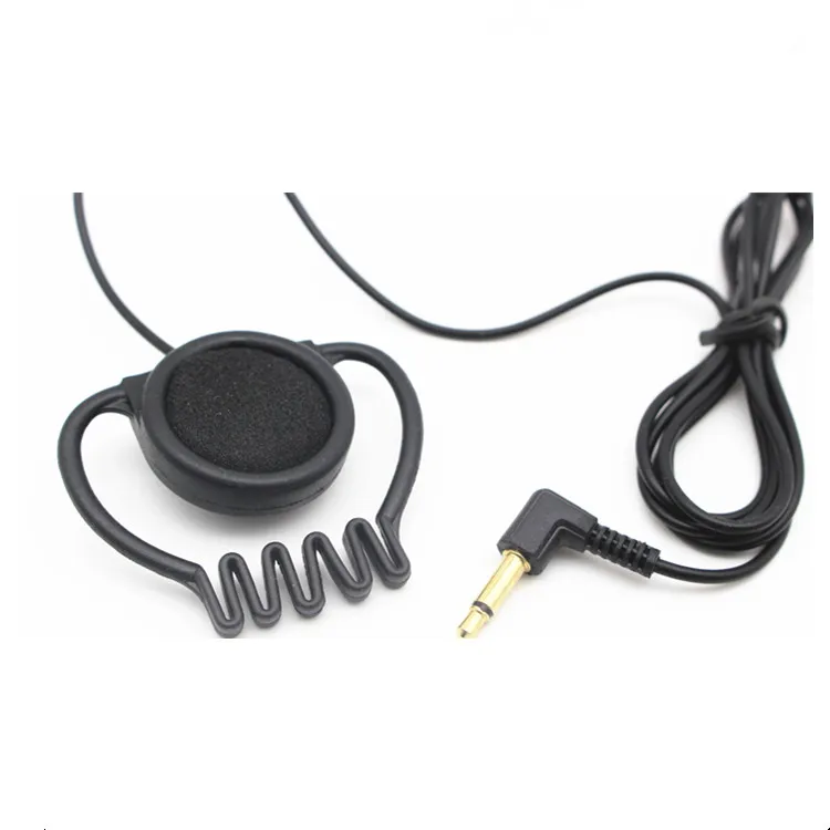 Auricolare con gancio da 3.5mm auricolare a 1 gemma auricolare laterale singolo per sistema di guida turistica, riunioni, conferenze, sport