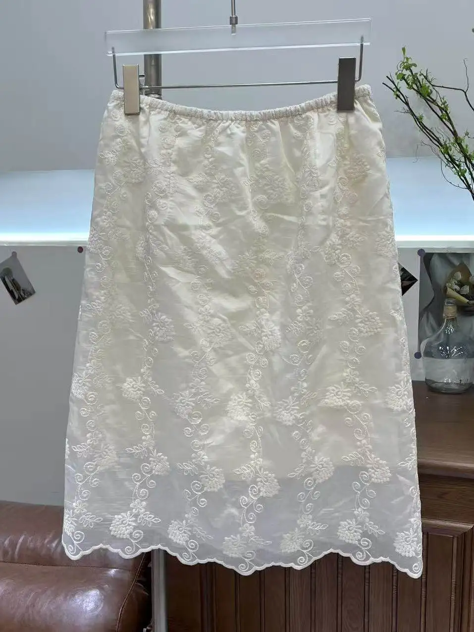Korean Style plus Size Embroidered Casual Skirt Women's Fashionable Versatile Slimming Mid-Length A-Line Skirt view 2