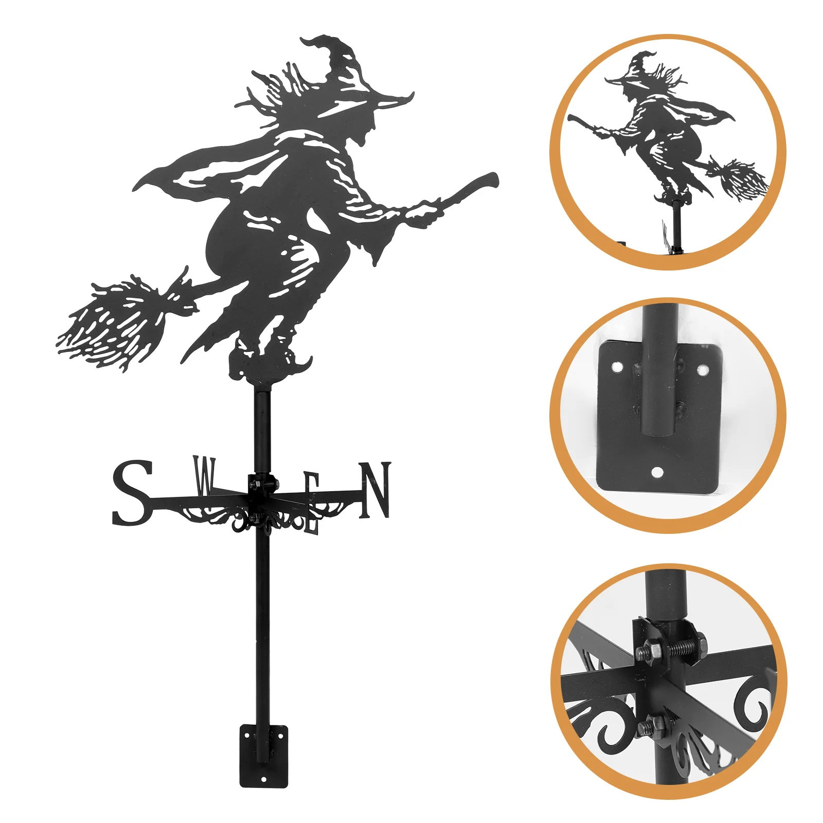 

Witch Vane Lawn Weather Farmhouse Wind Direction Indicator Roof Decoration Halloween Affordable Weathervane Iron Decorative