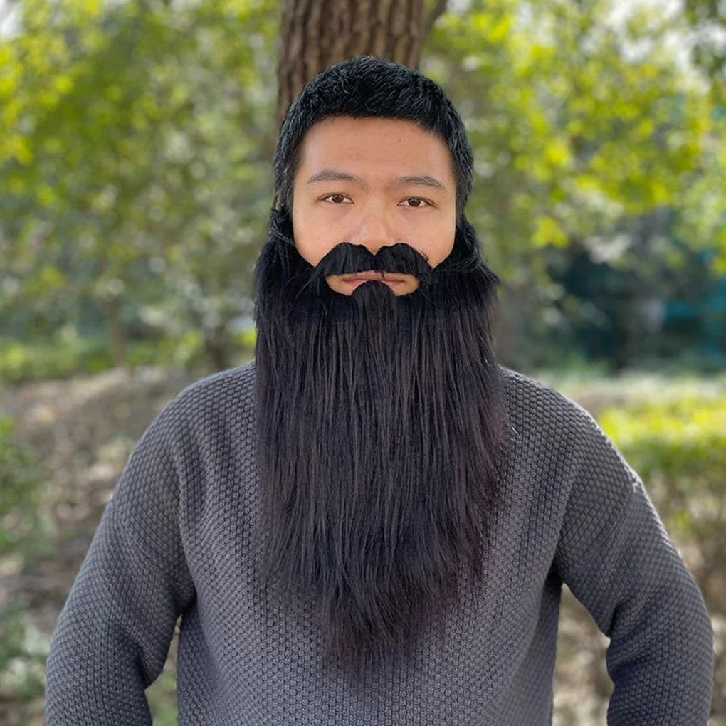 1 قطعة زي اللحية الطويلة تأثيري الشوارب اللحية وهمية للكبار شعر الوجه عيد الفصح حفلة تنكرية أوبرا فستان بتصميم حالم لوازم الحفلات #4