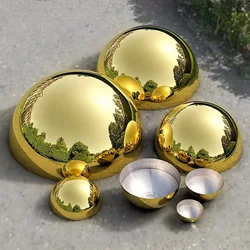 Bolas de acero inoxidable, espejo semiesférico de titanio, cabeza esférica decorativa de metal ligero, un hemisferio de moldeo