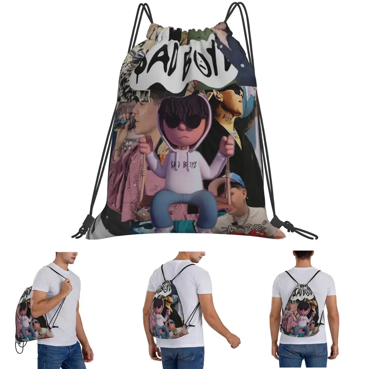 Mochilas Junior H Merch Sad Boyz, bolsas portátiles multifunción con cordón, bolsa deportiva, bolsas para libros para hombre, mujer, estudiantes