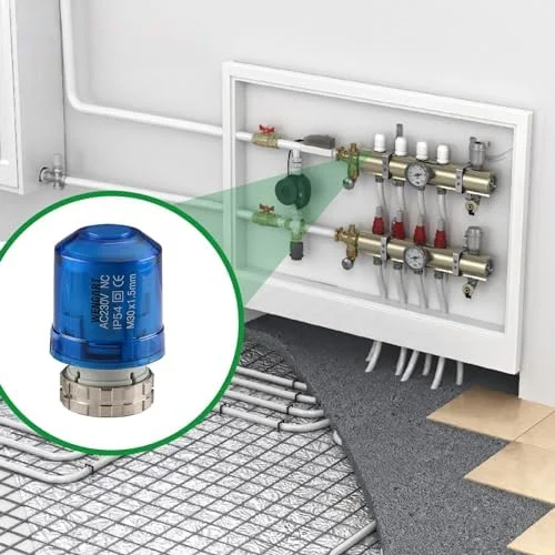 Electric Heating Actuator AC230V M30x1 5 for Floor Heating Systems with Spring Return Function and Thermal Expansion Control